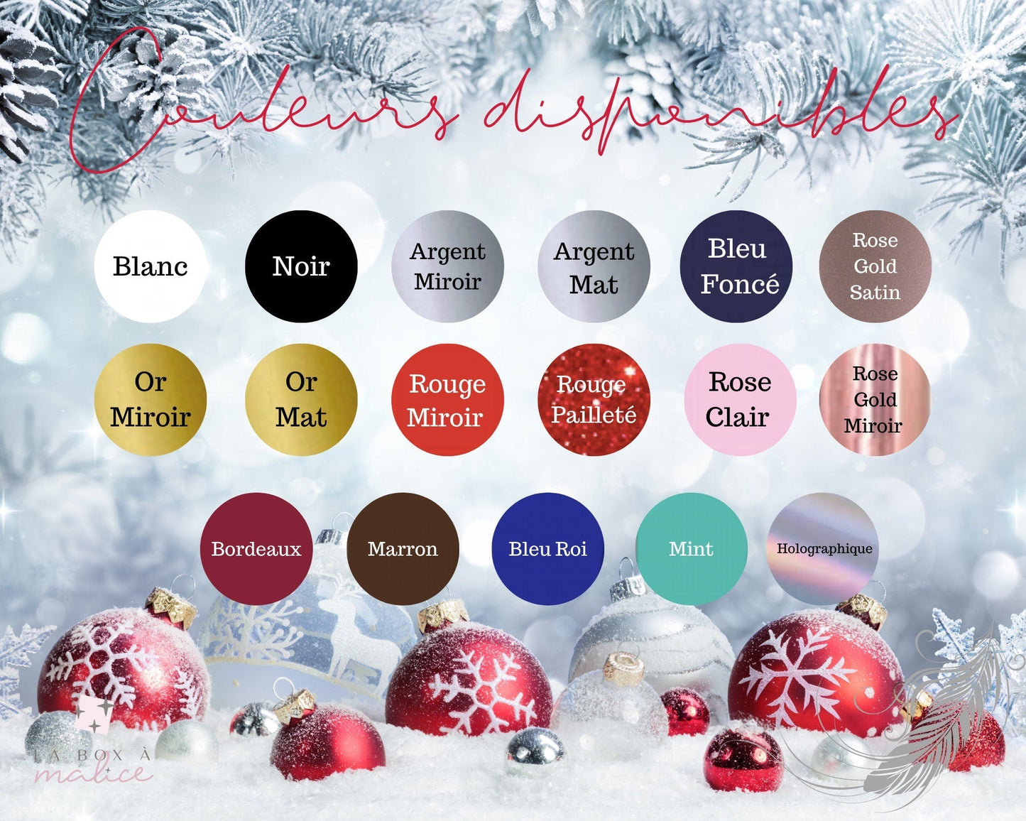 Boule de Noël personnalisée et son coffret cadeau personnalisé fait main - LaBoxaMalice