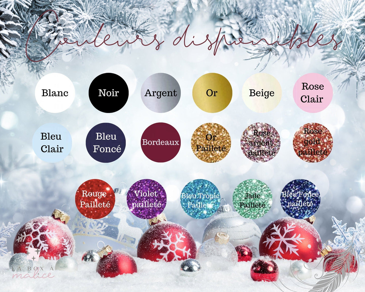 Boule plate en bois de Noël personnalisée pour décorer le sapin de Noël - LaBoxaMalice