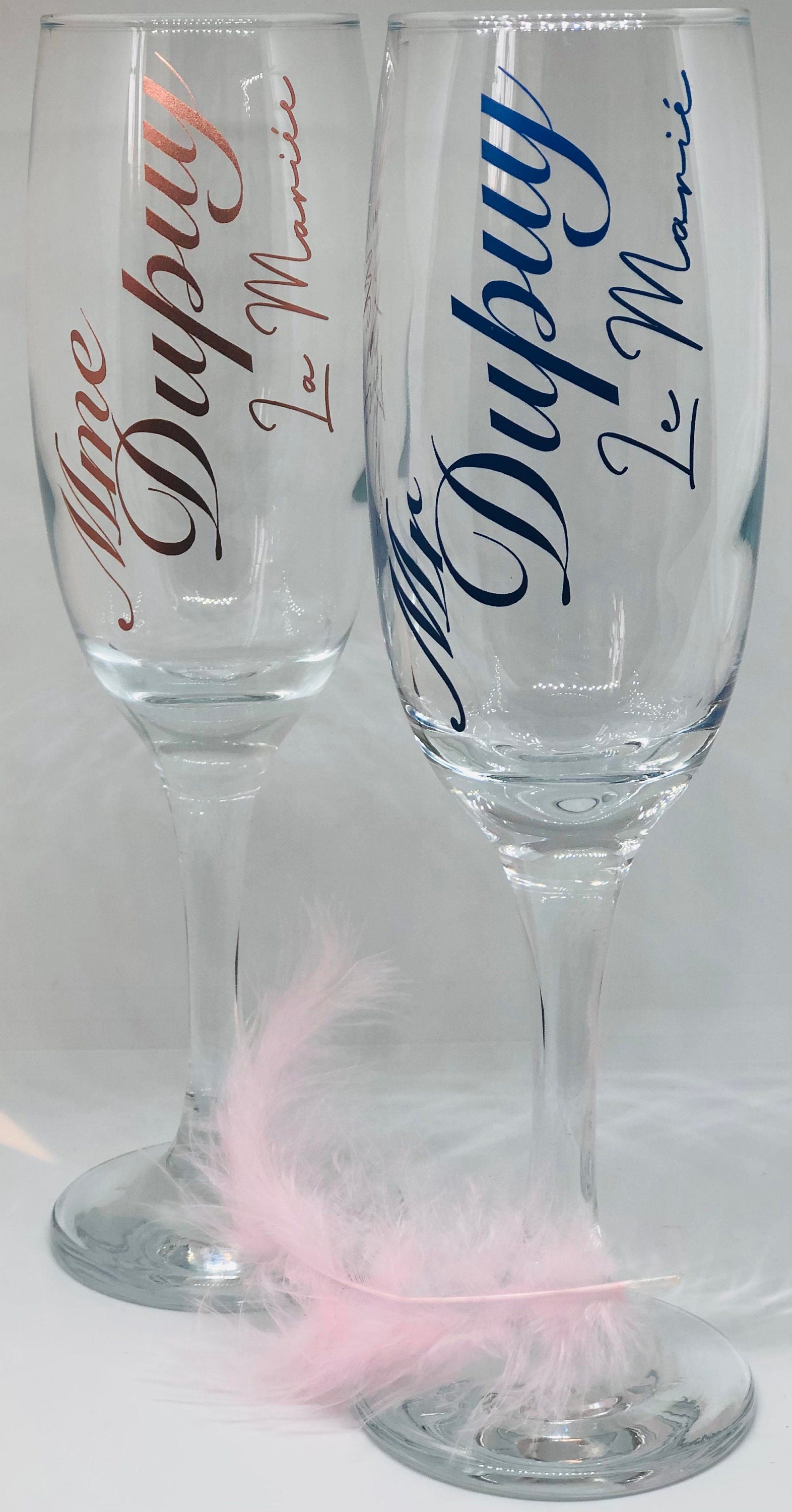 Personalized glass champagne glass for your events