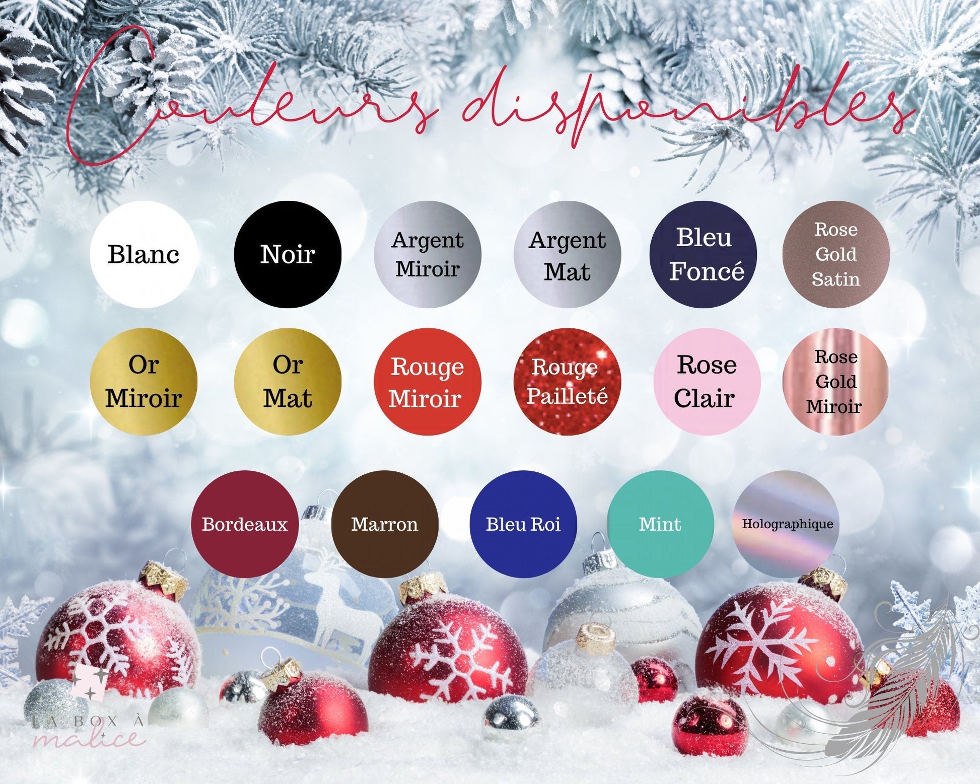 Boule de Noël personnalisée et son coffret cadeau personnalisé fait main - LaBoxaMalice