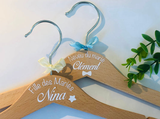 Custom wooden hanger for children for wedding