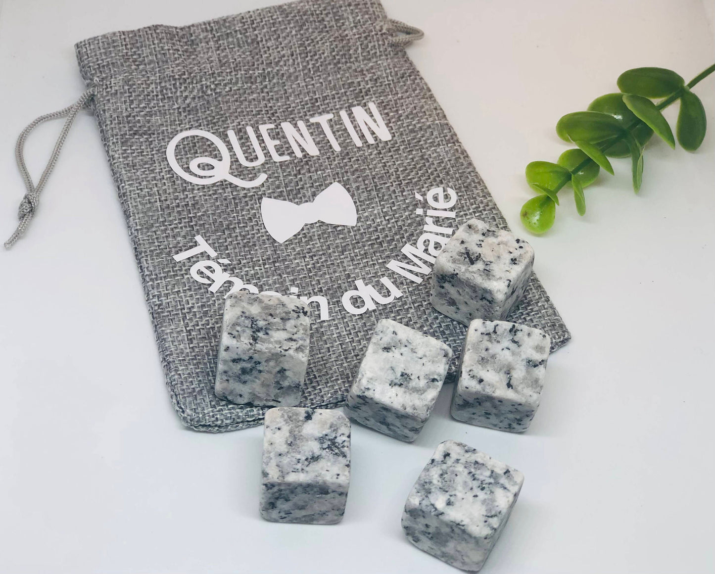 Granite ice cubes for witness of the groom, original witness gift