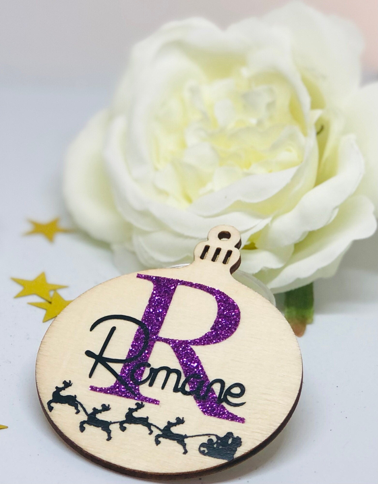 Personalized Wooden Flat Ball to Decorate Your Christmas Tree