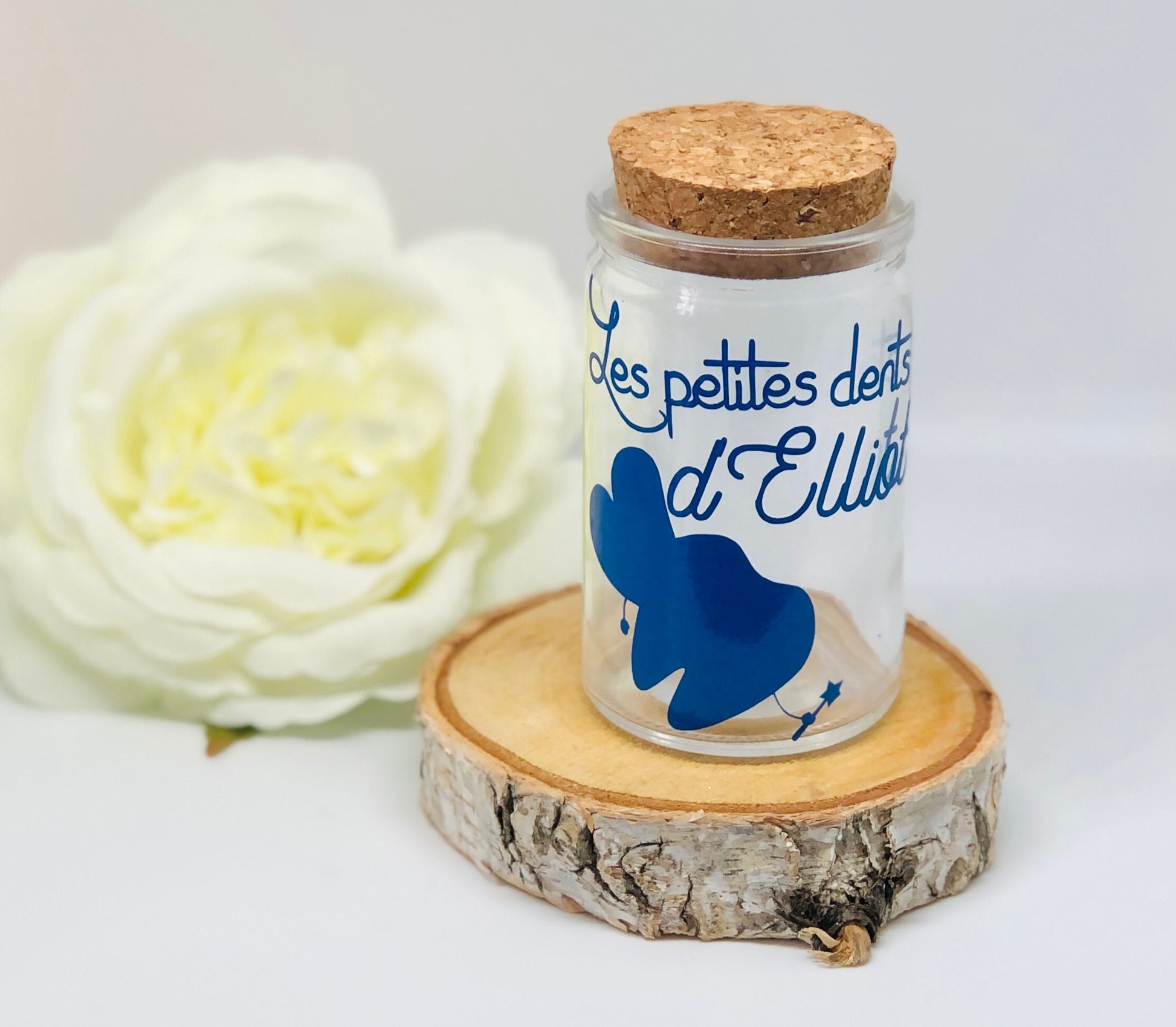 Customizable glass milk teeth box, little mouse, tooth fairy, custom quenottes box