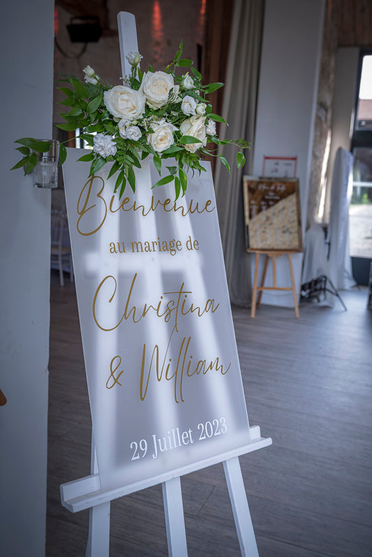 Panneau de bienvenue chic pour mariage, baby shower, baptême, anniversaire...