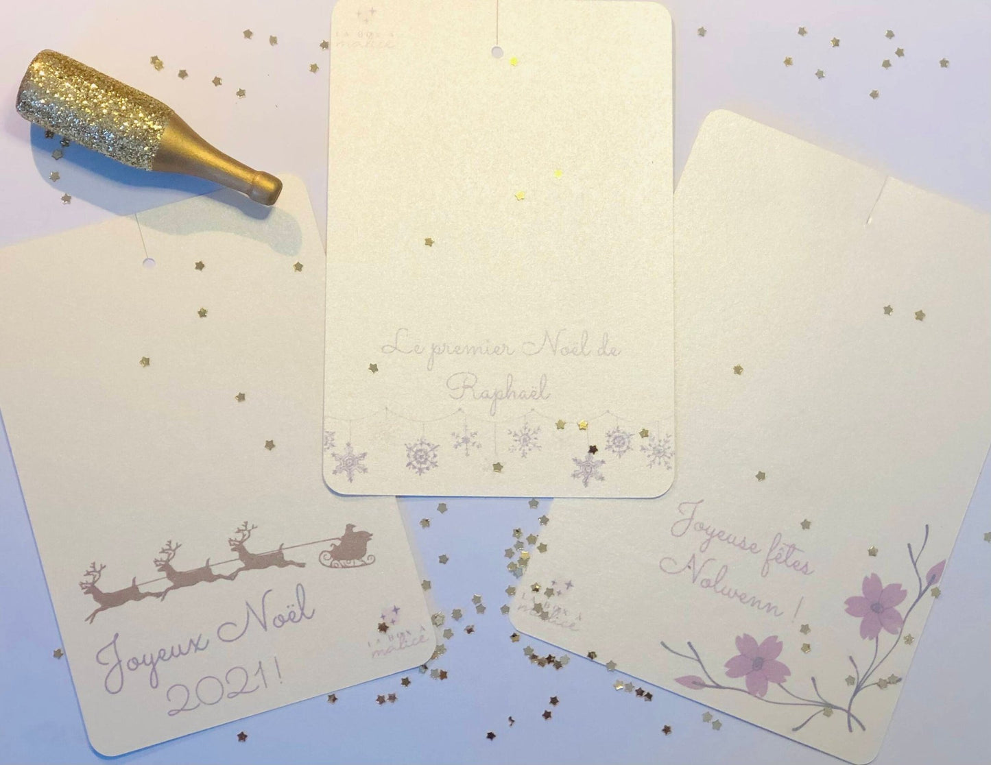 Stickers prénom pour boule de Noël, décoration de noël - LaBoxaMalice
