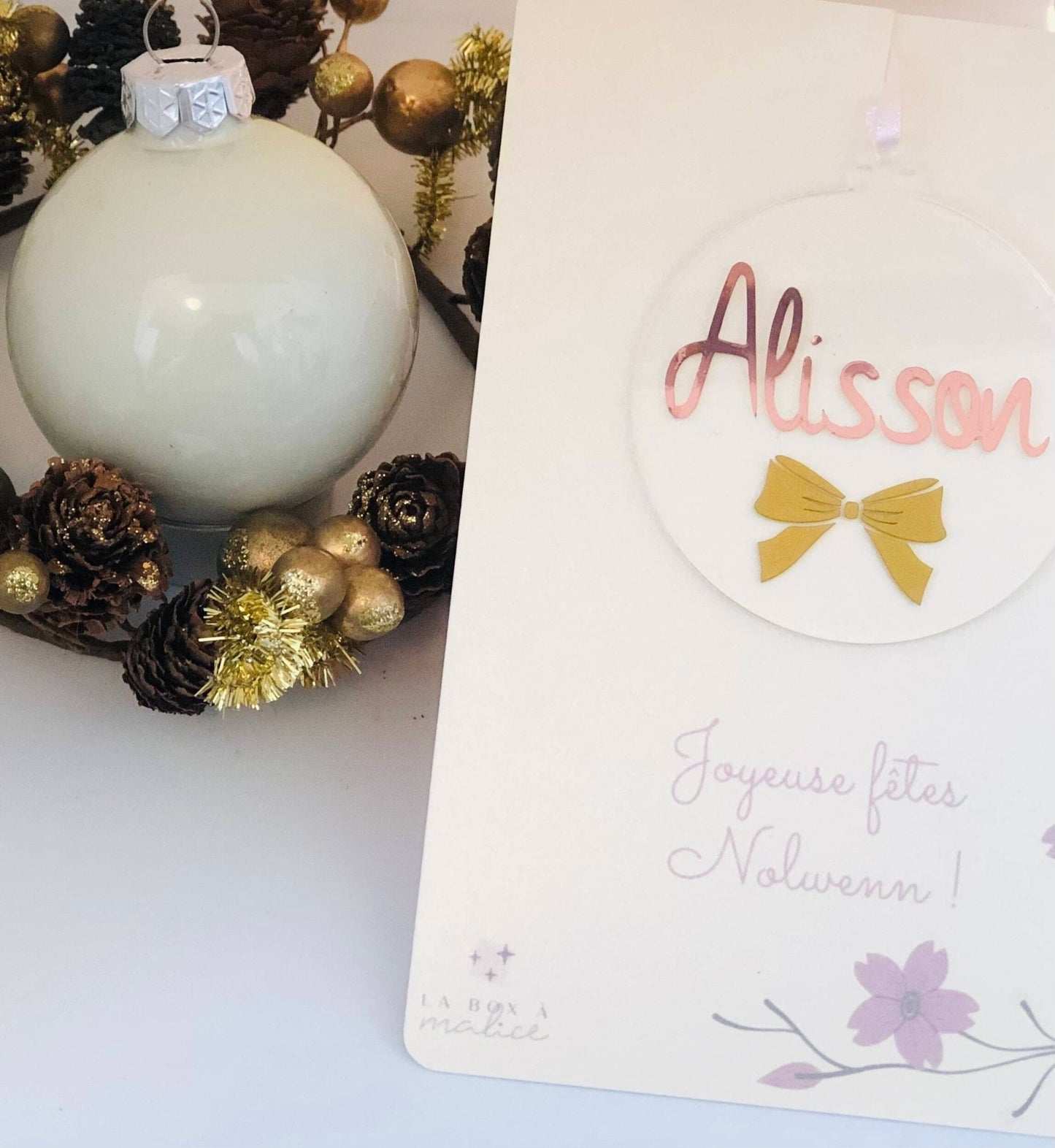 Stickers prénom pour boule de Noël, décoration de noël - LaBoxaMalice