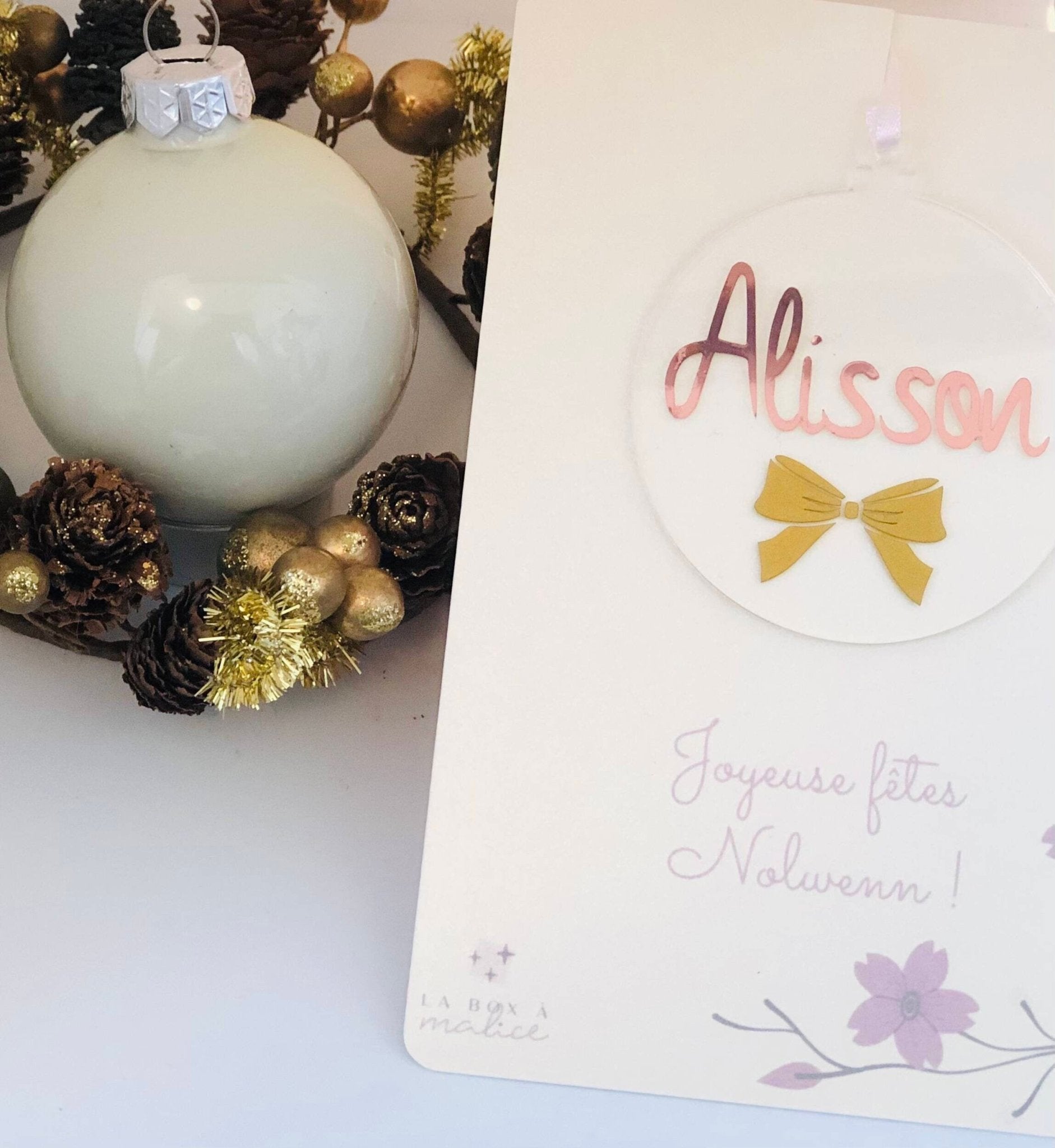 Stickers prénom pour boule de Noël, décoration de noël - LaBoxaMalice